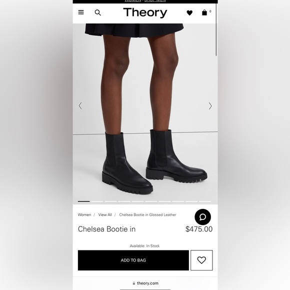 THEORY***CHELSEA BOOTIE In Black Leather**EU 40; US 10 $475 - Picture 2 of 12